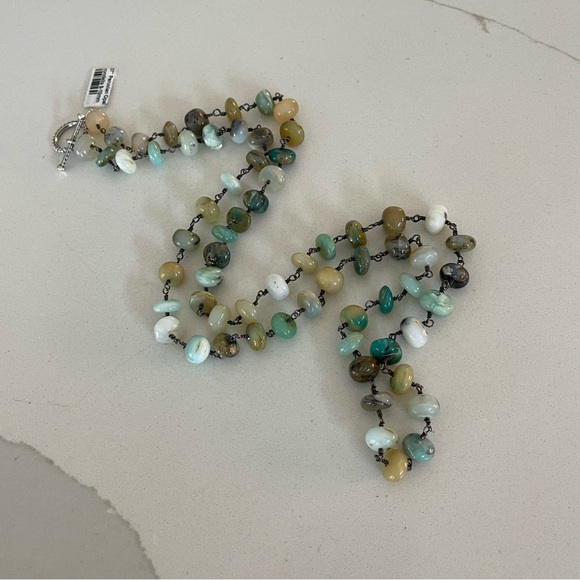 One of a kind Peruvian Opal Beaded 37” necklace with toggle clasp. - Picture 12 of 13